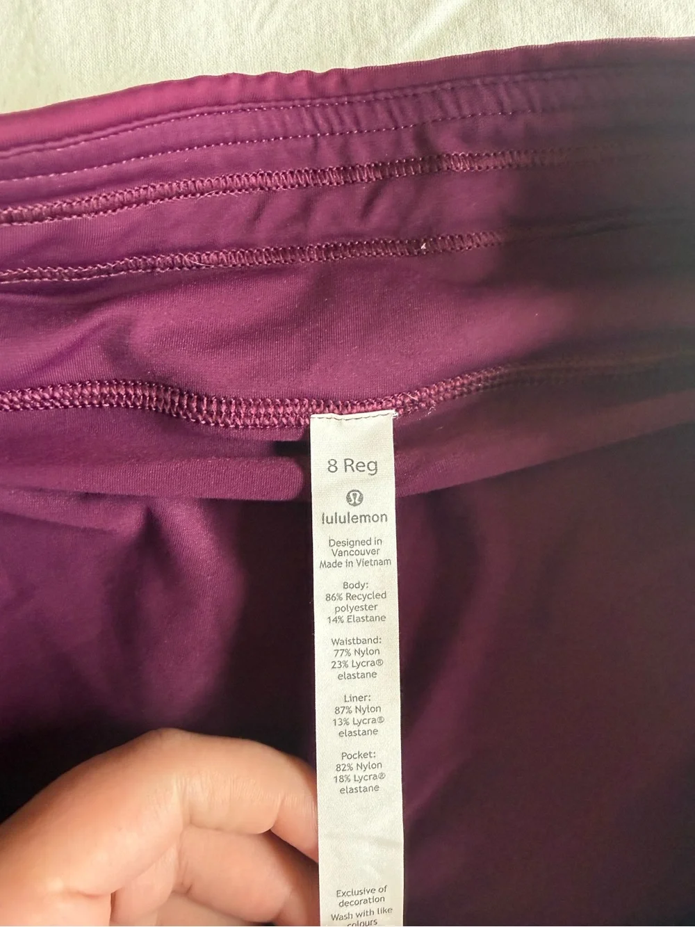 lululemon athletic skort in plum, size 8